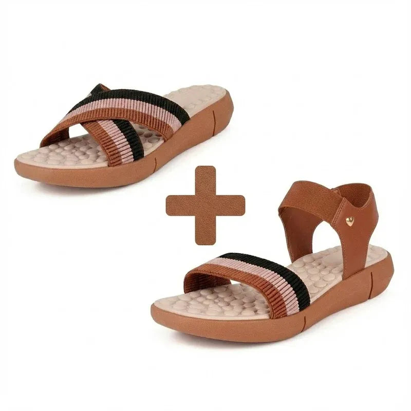 Kit Conforto Completo™ Slide Massageador + Sandália Ortopédica Ajustável