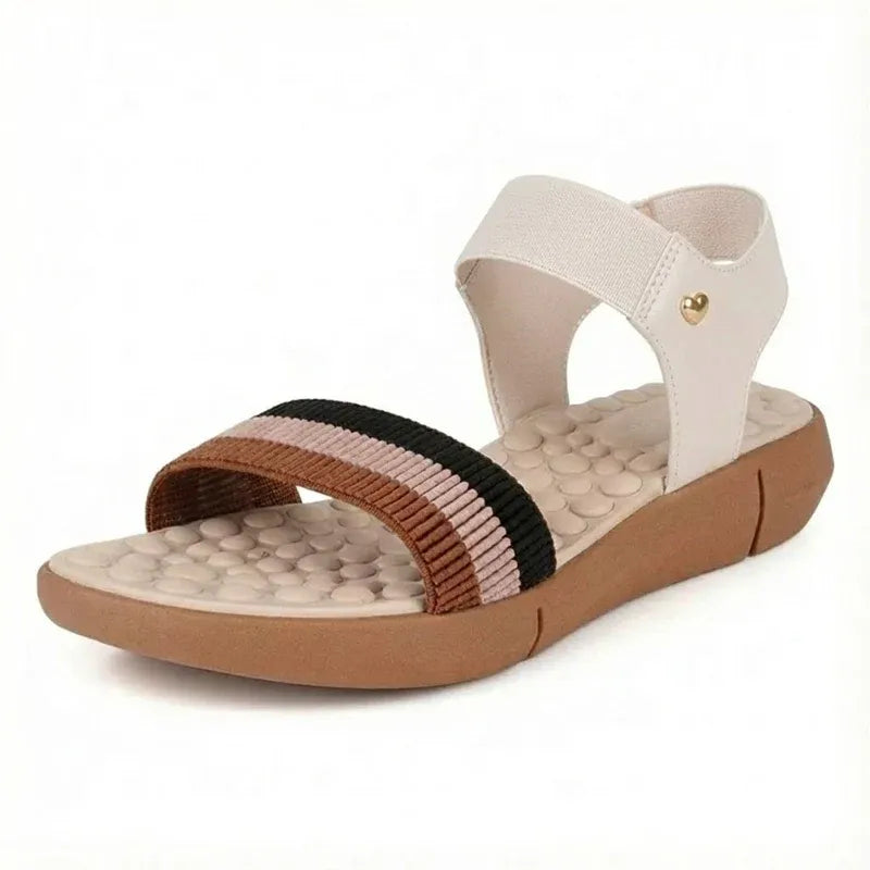 Sandália ortopédica feminina Aurora branca vista frontal