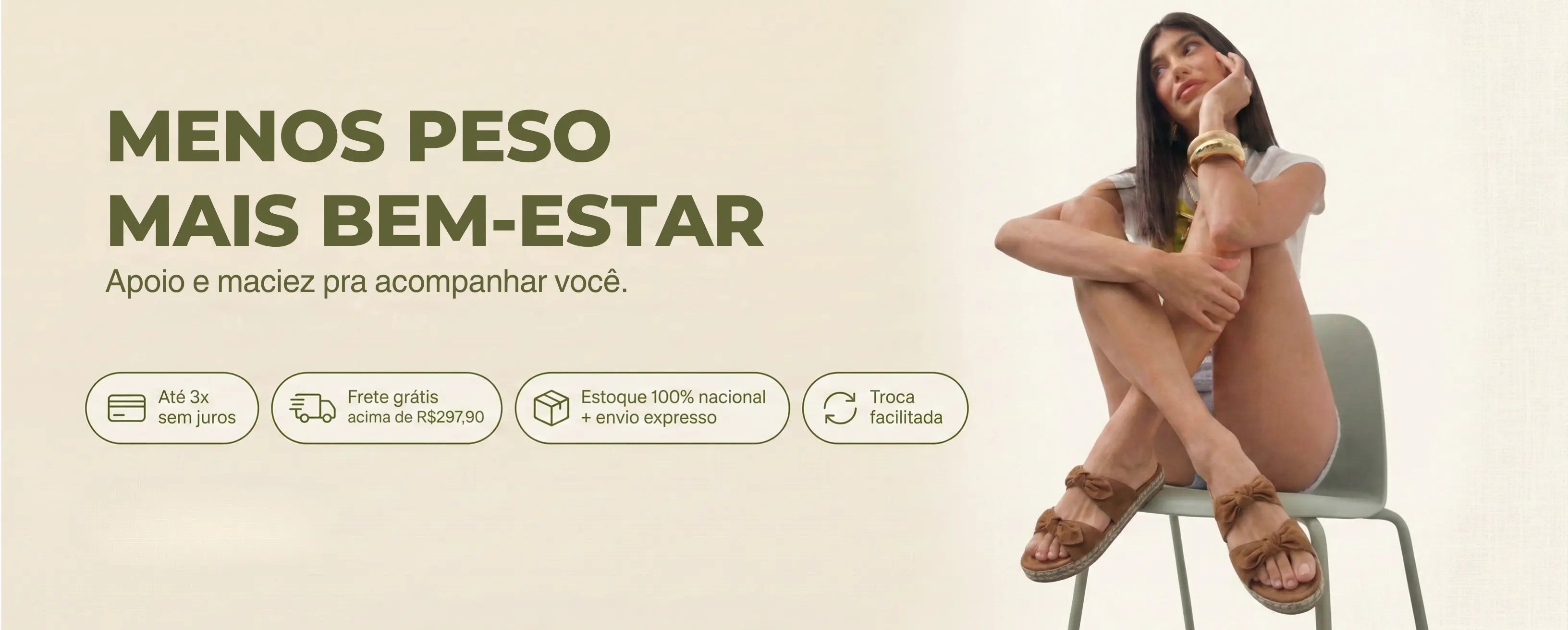 Coleção da PéVita com sandália ortopédica feminina, apoio macio e conforto para o dia a dia