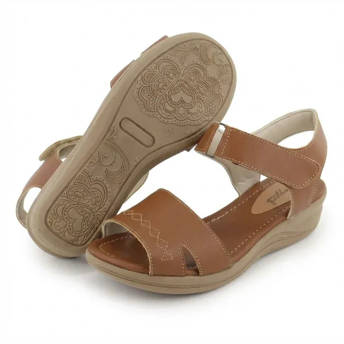 Solado da sandália ortopédica feminina Helora marrom