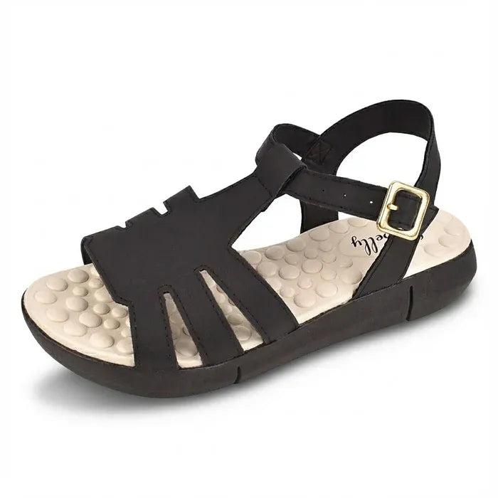 Sandália ortopédica feminina Calira™ preta vista frontal